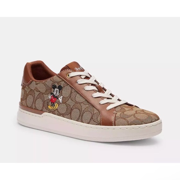 Coach Mickey Mouse Brown Sneakers - Picture 1 of 9